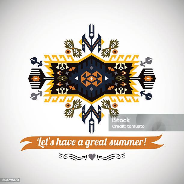 Vector Bright Decorative Element On Aztec Style Stock Illustration - Download Image Now - Abstract, American Culture, Arts Culture and Entertainment