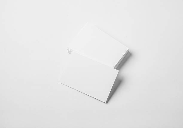 istock Stack of blank business cards on white background with soft 508295818