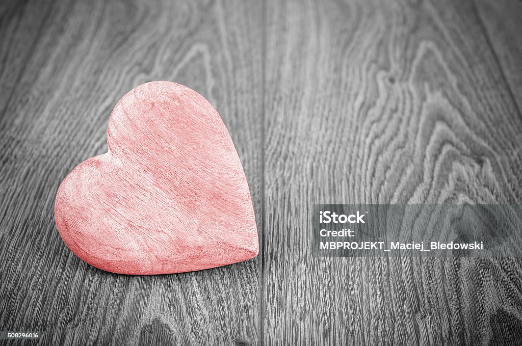 Red heart on black and white background. Red heart on black and white background, space for text. Black Color Stock Photo