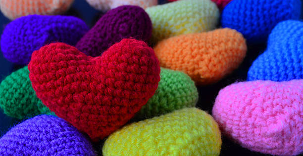 istock Red Crochet Heart For Valentine 508296448