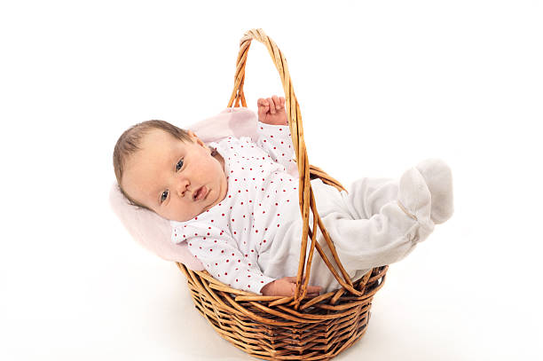 istock Newborn Baby Lying Peacefully in Basket 508298040