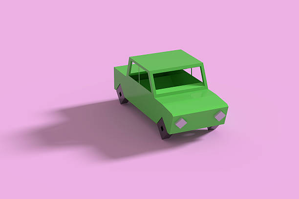 istock Green car on violet background 508298284