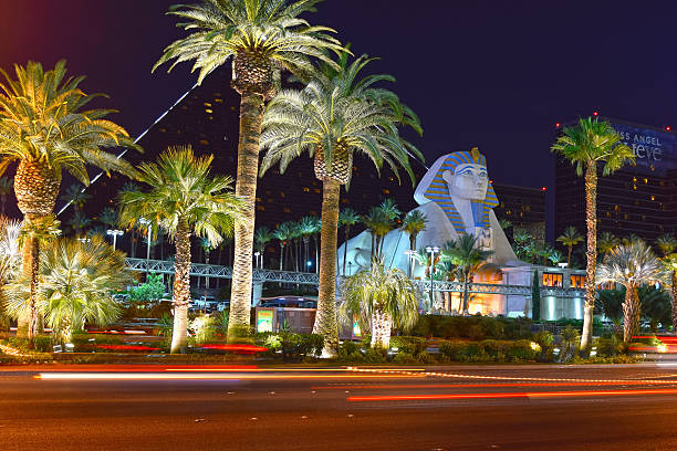 Las Vegas, Nevada, USA  - May 29, 2012  Luxor Hotel and Casino; built in 1993, has the form of an Egyptian pyramid at the entrance stands a large statue of the Sphinx ,LAS VEGAS - 29 May  2012,Nevada , USA