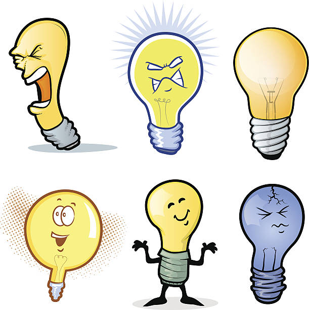 Lightbulb Man vector art illustration