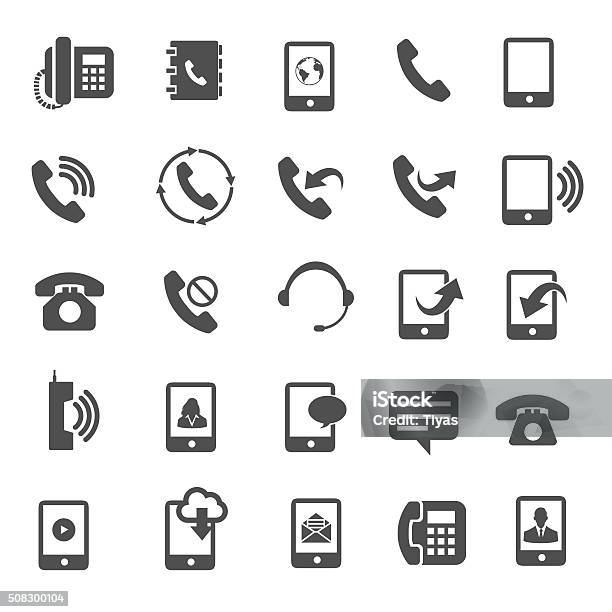 Phone Icons Stock Illustration - Download Image Now - Telephone, Symbol, Mobile App