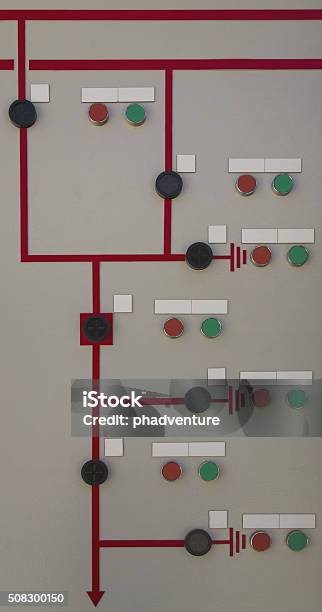 Control Panel Simple Figure Control Panel With Single Line Diagram And Command Buttons Stock Photo ...