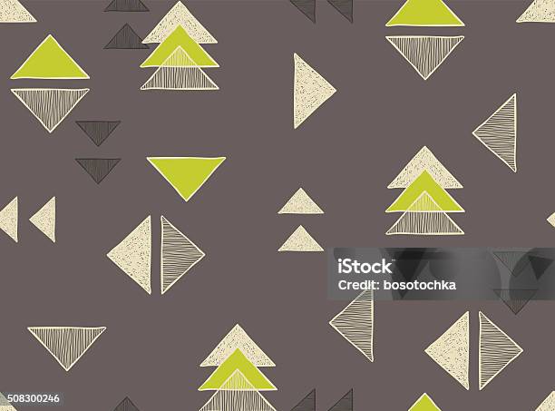 Seamless Handdrawn Triangles Pattern Stock Illustration - Download ...