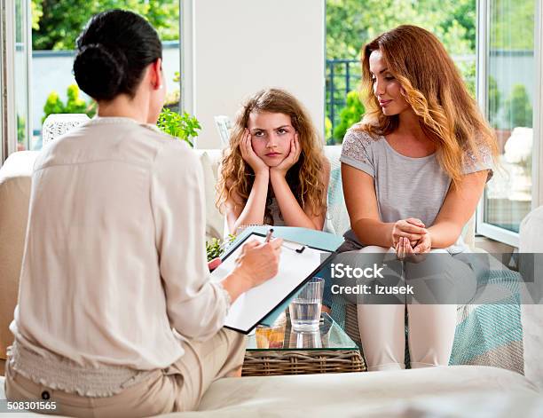 Meeting With Therapist Stock Photo - Download Image Now - Child, Mental Health Professional, Assistance