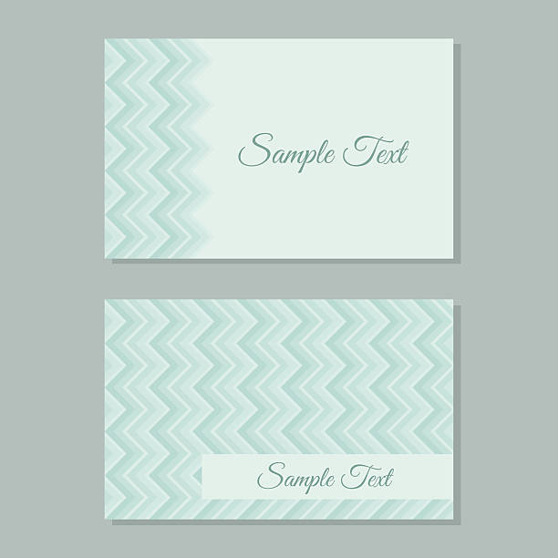 Business card templates set with elegant chevron ornament vector art illustration