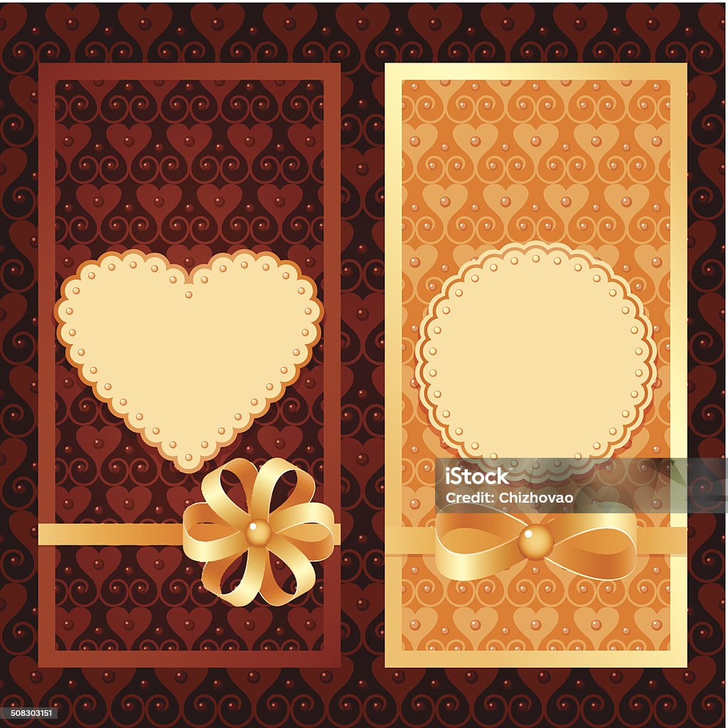 vector set of invitation cards vector set of luxury vertical invitation cards Brown stock vector