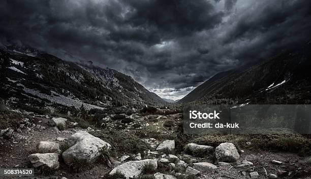 Mountains At Storm Stock Photo - Download Image Now - Dark, Mountain, Valley