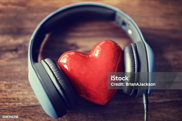 Love Listening To Music Stock Photo - Download Image Now - Music, Listening, Heart Shape