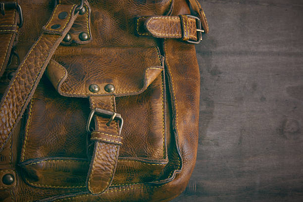 istock Leather Vintage yellow old bag 508316538