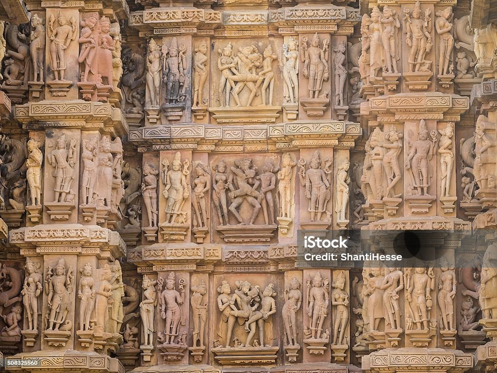 Подарочный набор Камасутра Храм в Кхаджурахо, Индия - Стоковые фото Секс и размножение роялти-фри