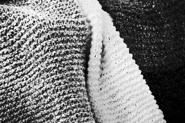 istock Multicolored Soft Handwoven Scarves, Coarse Weave, Closeup Image 508325788