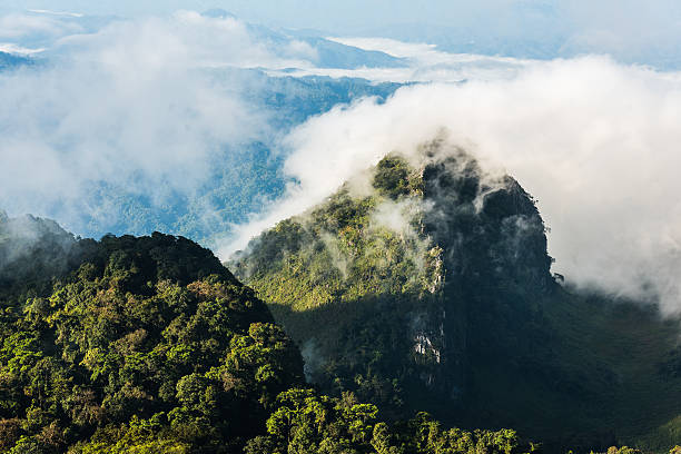 istock fog and cloud mountain valley landscape 508326324