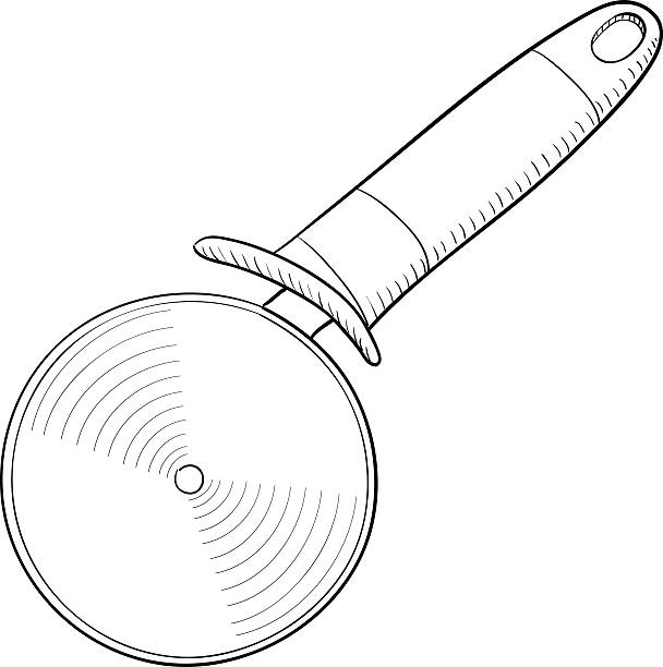 Pizza Cutter Pizza cutter, doodle style, sketch illustration pizza cutter stock illustrations