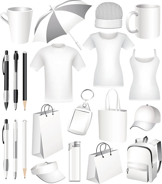 set of vector business шаблоны корпоративного стиля, подарки, сувениры, упаковка. - t shirt shirt cap clothing stock illustrations