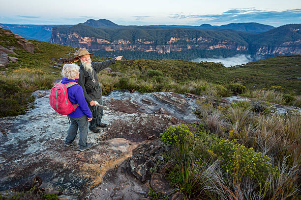 istock Senior Couple Looking at View While Bushwalking in Australia 508347964