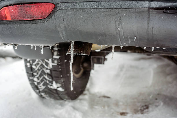 istock Car wheel covered with snow on a winter day 508347994