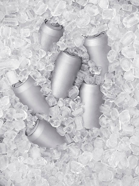 birra ghiacciata su ghiaccio - beer bottle beer cold alcohol foto e immagini stock