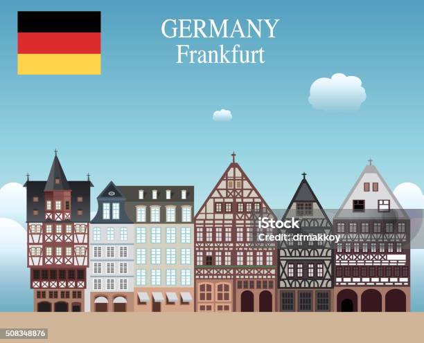 Frankfurt Skyline Stock Illustration - Download Image Now - City, Germany, Town