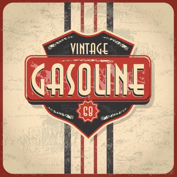 Vector illustration of Retro revival or Vintage Gas Bar sign