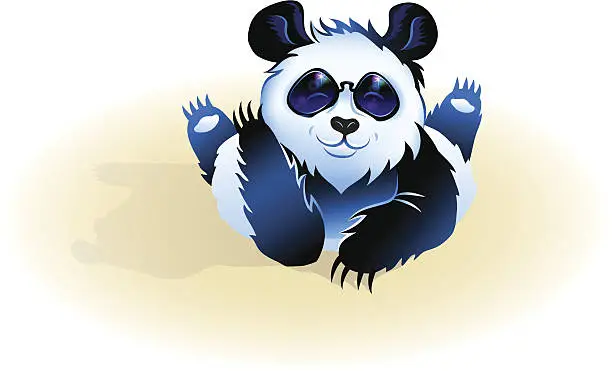 Vector illustration of Lying Сute Panda.