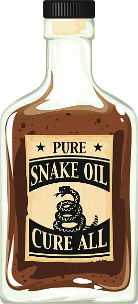 Vector illustration of snake oil bottle