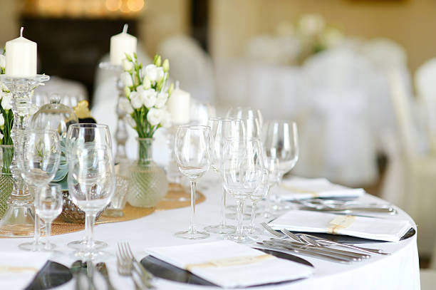 istock Table set for an event party or wedding reception 508350384