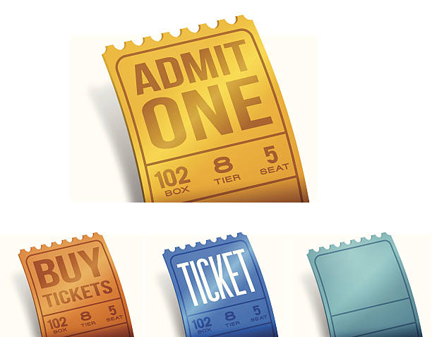 illustrazioni stock, clip art, cartoni animati e icone di tendenza di i biglietti - ticket raffle ticket ticket stub movie ticket