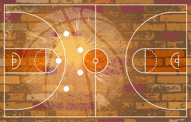 バスケットボールの計画 - brick backgrounds orange brick wall点のイラスト素材／クリップアート素材／マンガ素材／アイコン素材