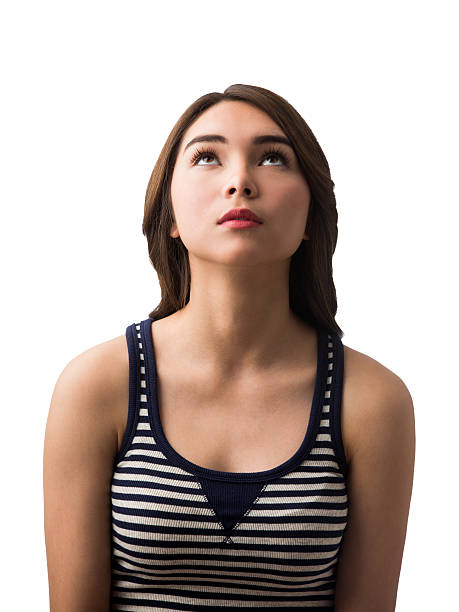 istock Young latin woman looking up 508351808