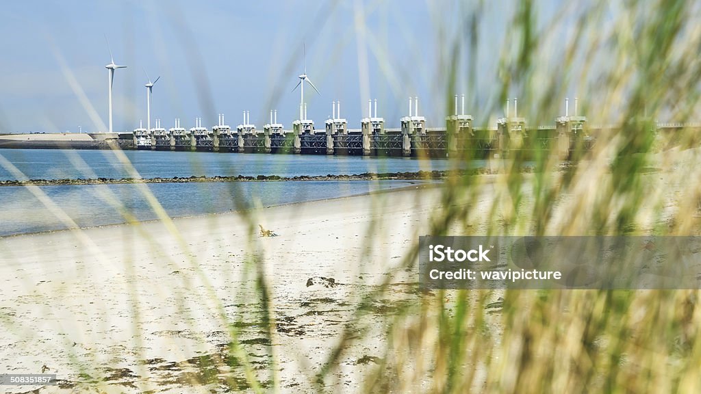 Storm surge barrier Oosterschelde nearby Neeltje Jans in The Netherlands. - Royalty-free Delta Stockfoto