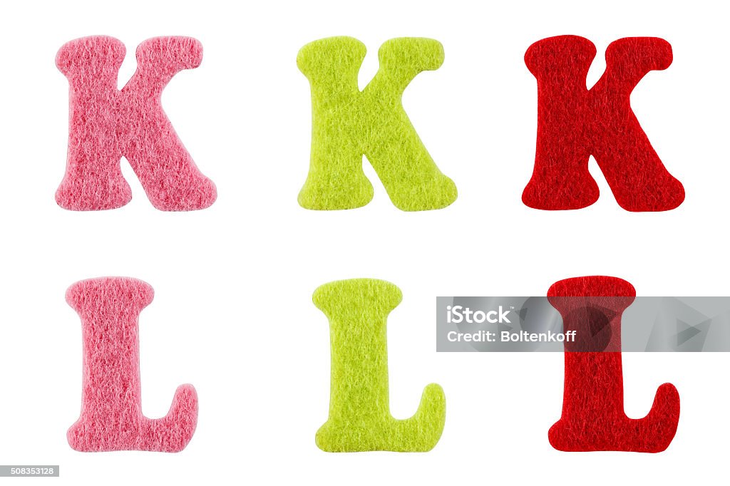 Felt letters Letters of the alphabet made from felt isolated on white Alphabet Stock Photo