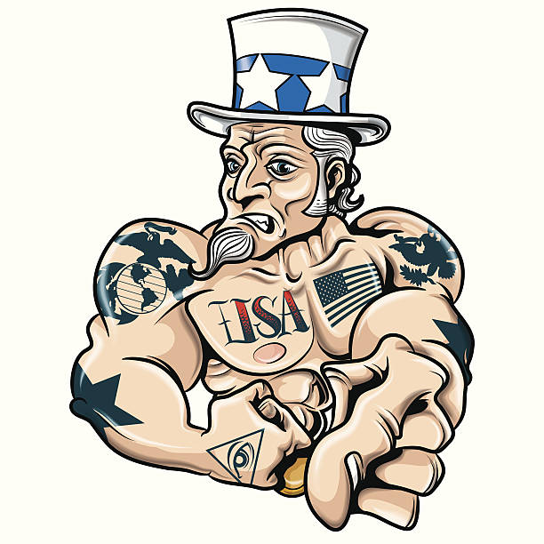 uncle sam tatoo-Farben – Vektorgrafik