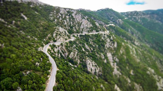 winding country road in sardinia's mountains