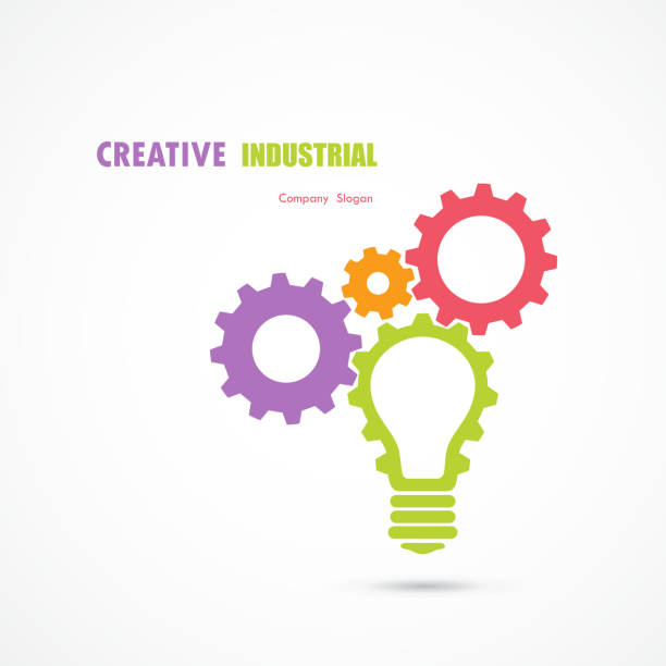 Creative light bulb and gear abstract vector design vector art illustration