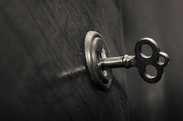 old secret key. retro photo stock photo