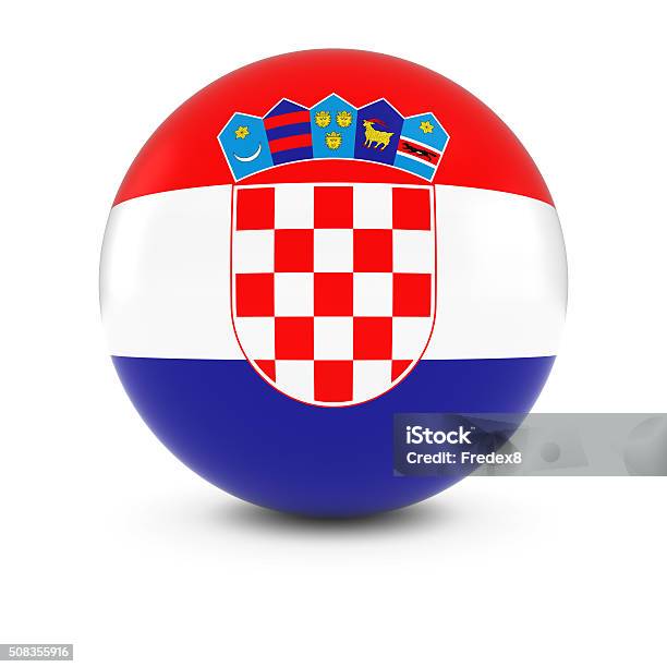 Croatian Flag Ball Flag Of Croatia On Isolated Sphere Stock Photo - Download Image Now