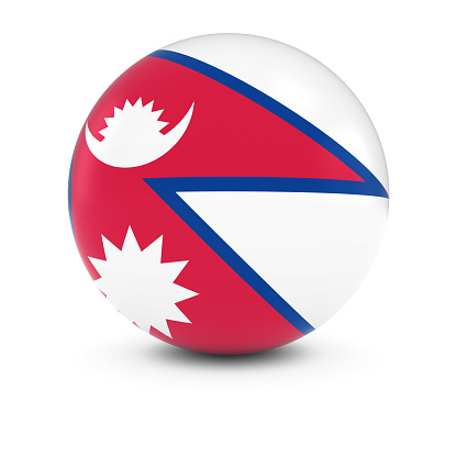 Nepalese Flag Ball - Flag of Nepal on Isolated Sphere