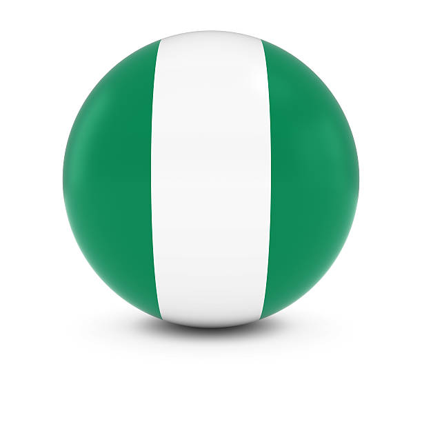 bandeira da nigéria bola de bandeira da nigéria isolado esfera - nigerian flag nigerian culture three dimensional shape nigeria imagens e fotografias de stock