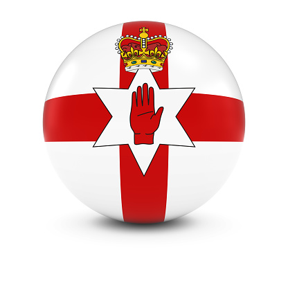 Ulster Flag Ball - Ulster Flag of Northern Ireland on Isolated Sphere