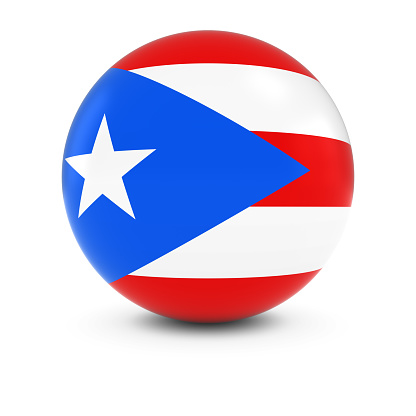 Puerto Rican Flag Ball - Flag of Puerto Rico on Isolated Sphere