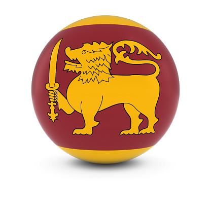 Sri Lankan Flag Ball - Flag of Sri Lanka on Isolated Sphere