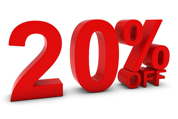 istock 20% OFF - Twenty Percent Off 3D Red Text 508373066