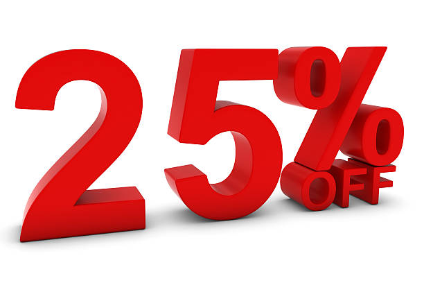 istock 25% OFF - Twenty Five Percent Off Red Text 508373080