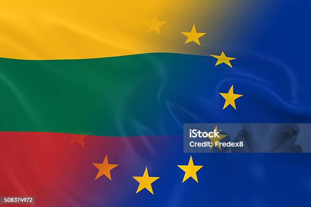 Foto de Lituano E Relações Europeias Conceito De Imagem e mais fotos de stock de Bandeira - Bandeira, Bandeira Lituânia, Bandeira da Comunidade Européia