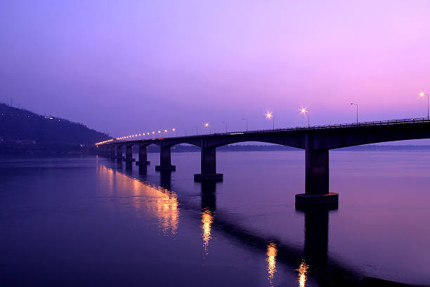 istock Bridge cross the river with twilight 508375212