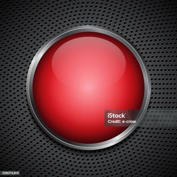 Red Chrome Button Stock Illustration - Download Image Now - Abstract, Alloy, Backgrounds